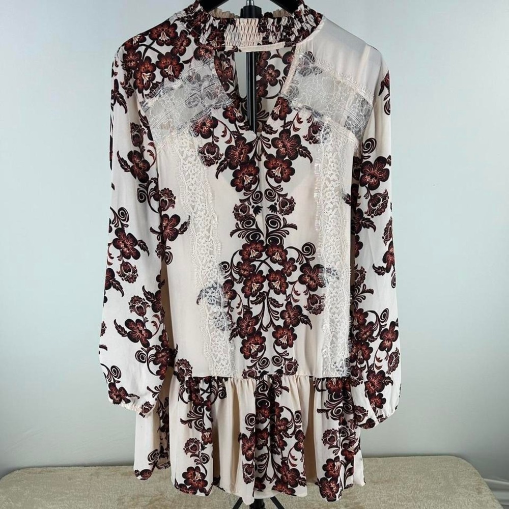Skylar Jade Floral Boho Vintage Style Ruffle Mini Dress